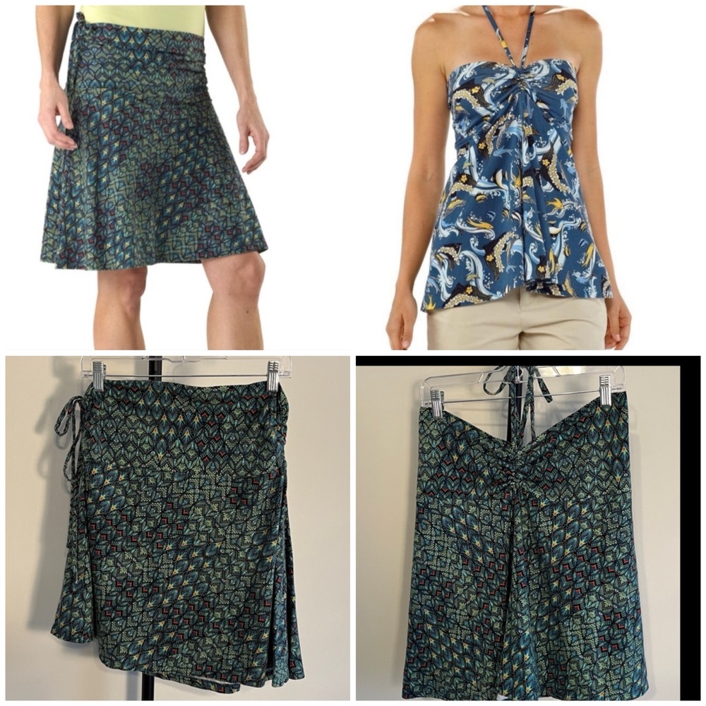 Patagonia Convertible Top / Skirt Lithia Halter Green Floral Large